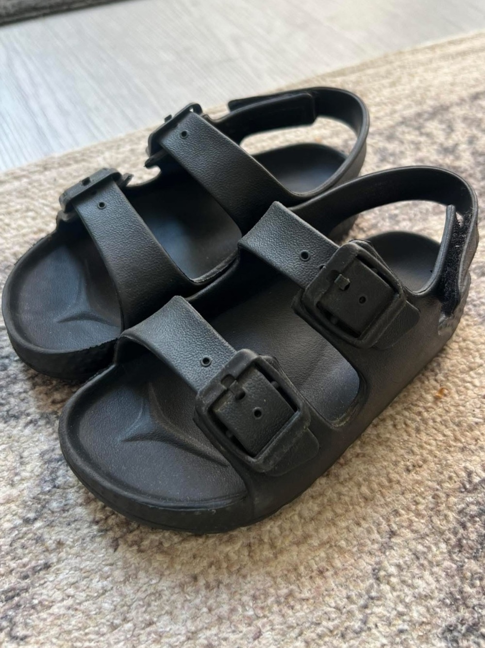 The Children's Place Black Double Strap Buckle Sandals